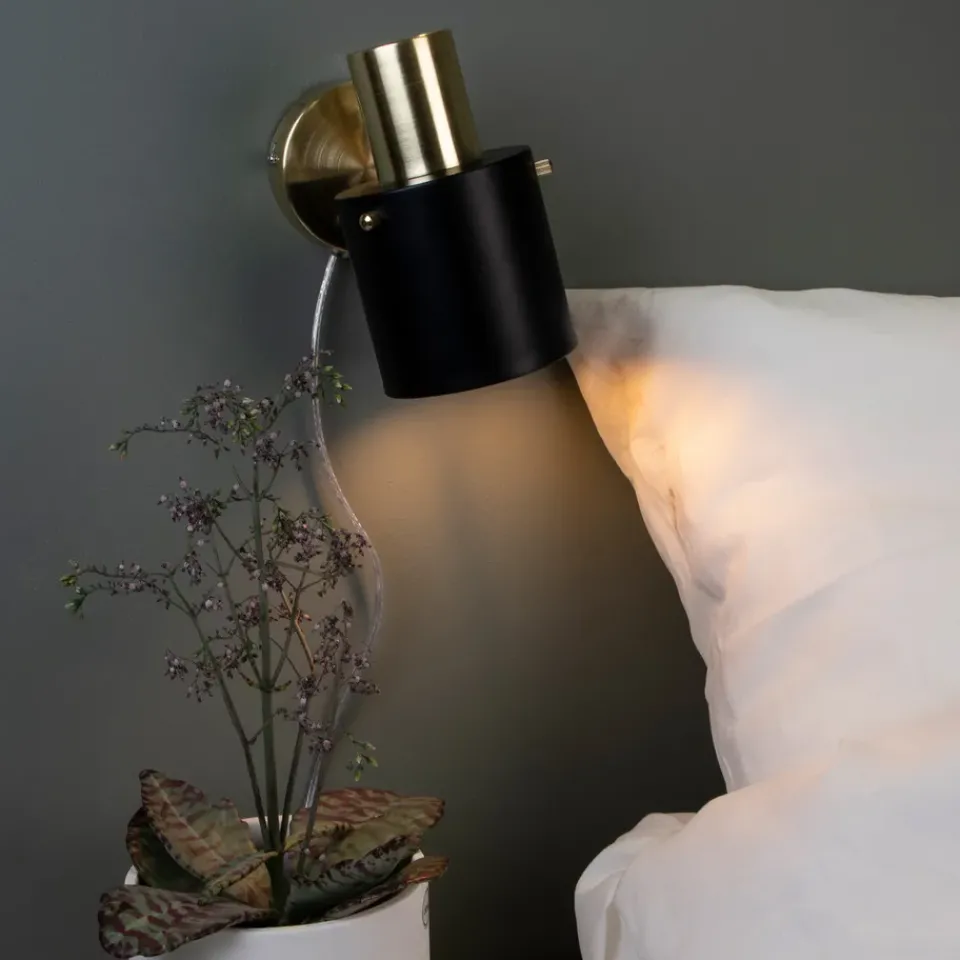 Hot Globen Lighting Clark 1 wall lamp, -brushed brass Black
