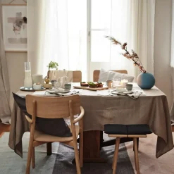 Tablecloths^Scandi Living Clean linen table cloth 145x350 cm , Sand Beige