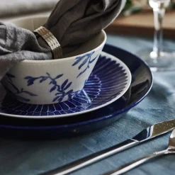 Tablecloths^Scandi Living Clean linen table cloth 145x350 cm , Smokey Blue