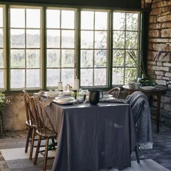 Tablecloths^Scandi Living Clean linen table cloth 145x350 cm , Charcoal Grey