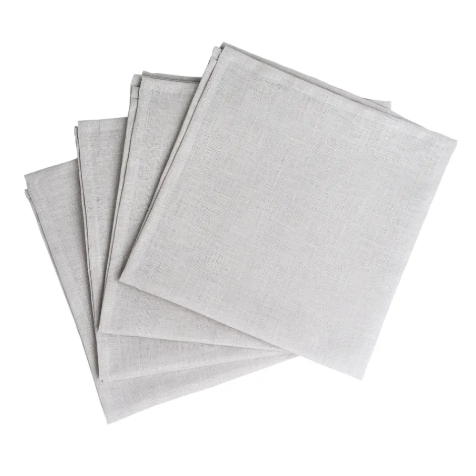 Linen & Cotton Napkins^Scandi Living Clean serviettes 45 x 45 cm 4-pack, icy Grey