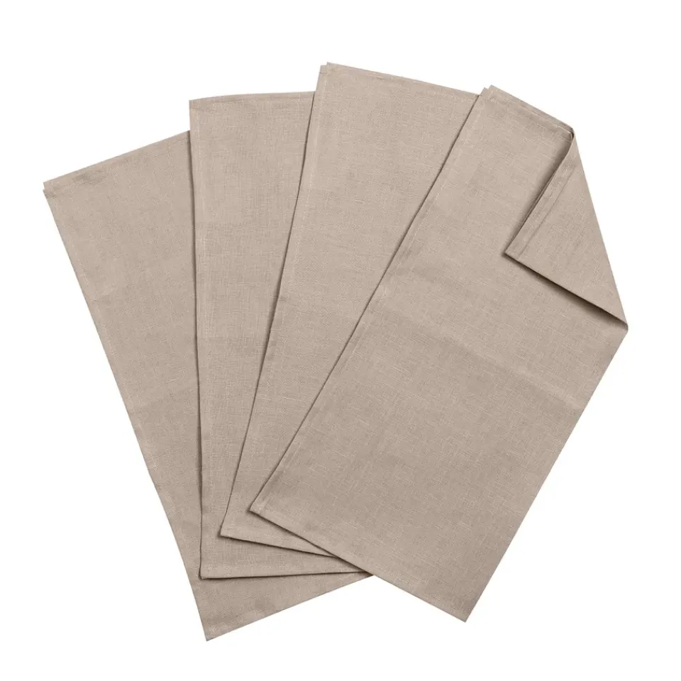 Outlet Scandi Living Clean serviettes 45 x 45 cm 4-pack, sand Beige