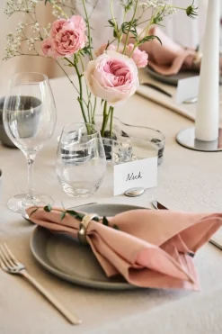 Linen & Cotton Napkins^Scandi Living Clean serviettes 45 x 45 cm 4-pack, dusty rose Pink