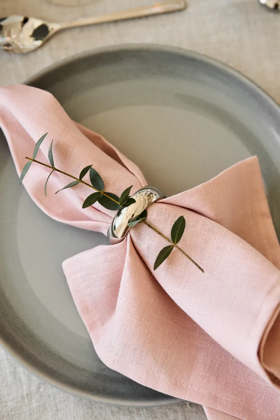 Linen & Cotton Napkins^Scandi Living Clean serviettes 45 x 45 cm 4-pack, dusty rose Pink