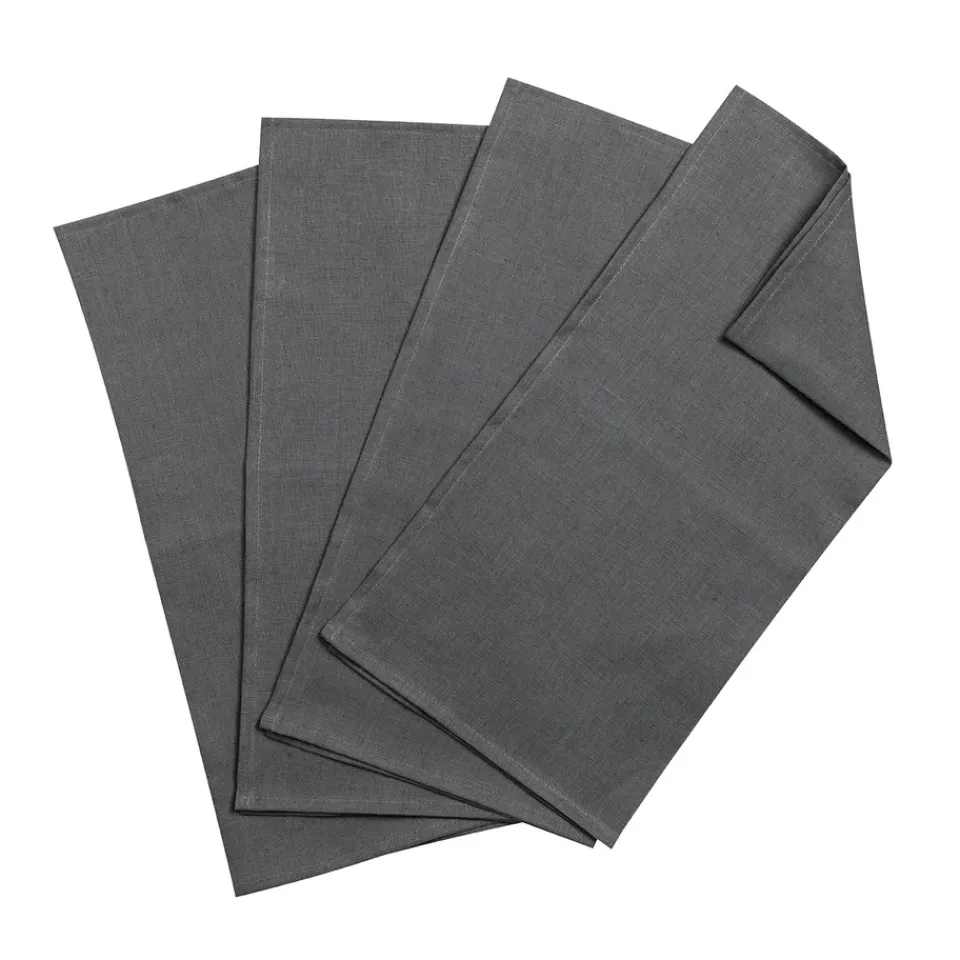 Best Scandi Living Clean serviettes 45 x 45 cm 4-pack, charcoal Grey