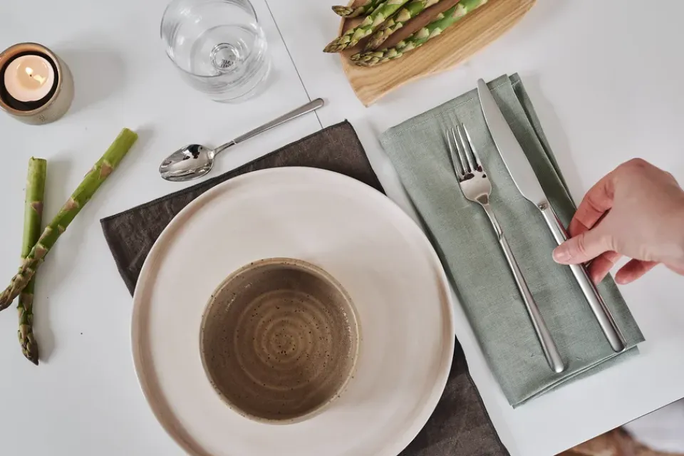 Linen & Cotton Napkins^Scandi Living Clean serviettes 45 x 45 cm 4-pack, dusty Green