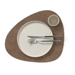 Placemats^LIND DNA Cloud-Nupo placemat reversible curve L 1 pcs, Brown-sand BrownBeige