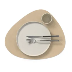 Placemats^LIND DNA Cloud-Nupo placemat reversible curve L 1 pcs, Brown-sand BrownBeige