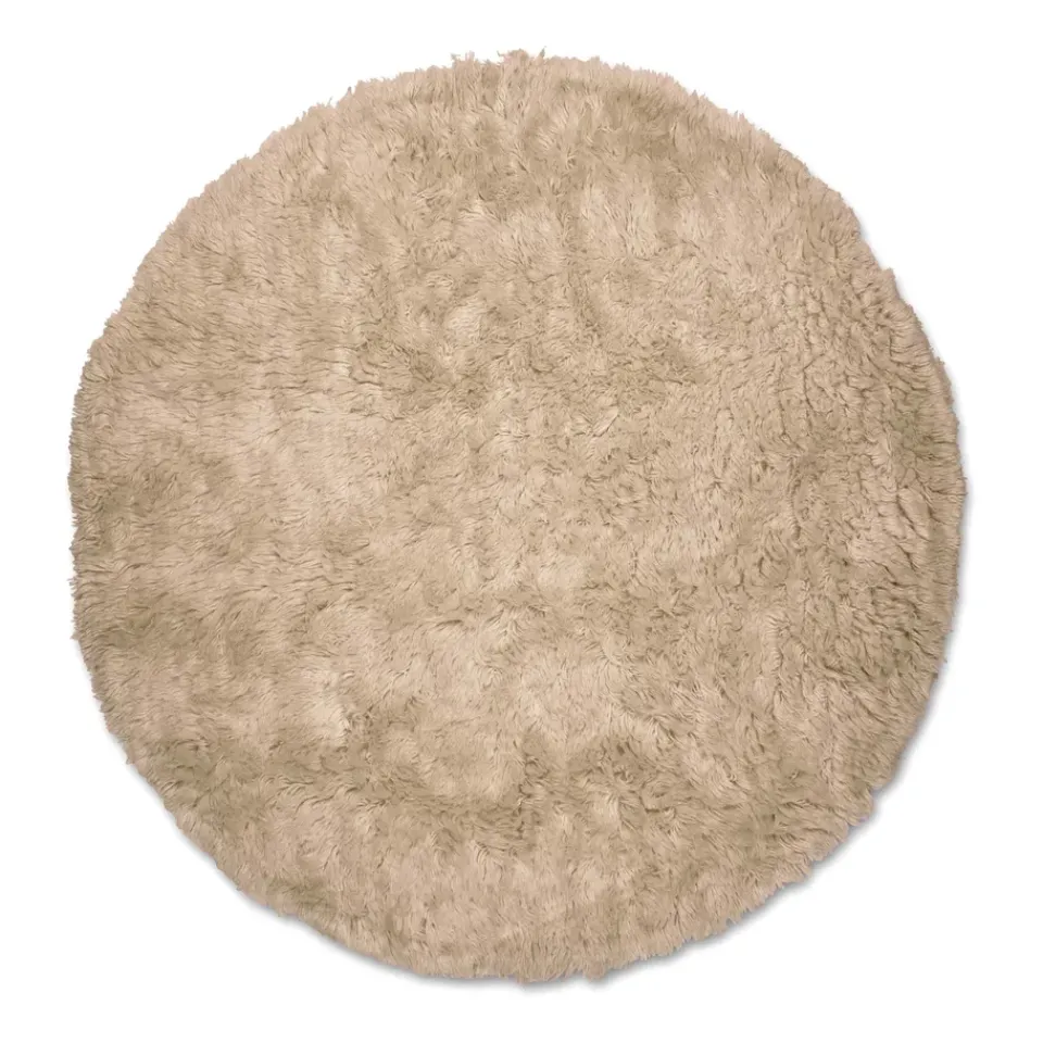 Round Rugs^Classic Collection Cloudy wool carpet Ø160 cm, Beige
