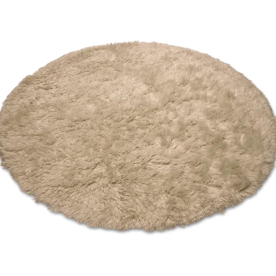 Round Rugs^Classic Collection Cloudy wool carpet Ø160 cm, Beige