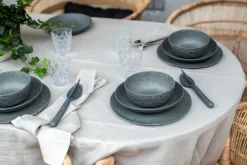 Best Koziol Club deep plate Ø22 cm 4-pack biocircular thermoplastic, Nature ash Grey