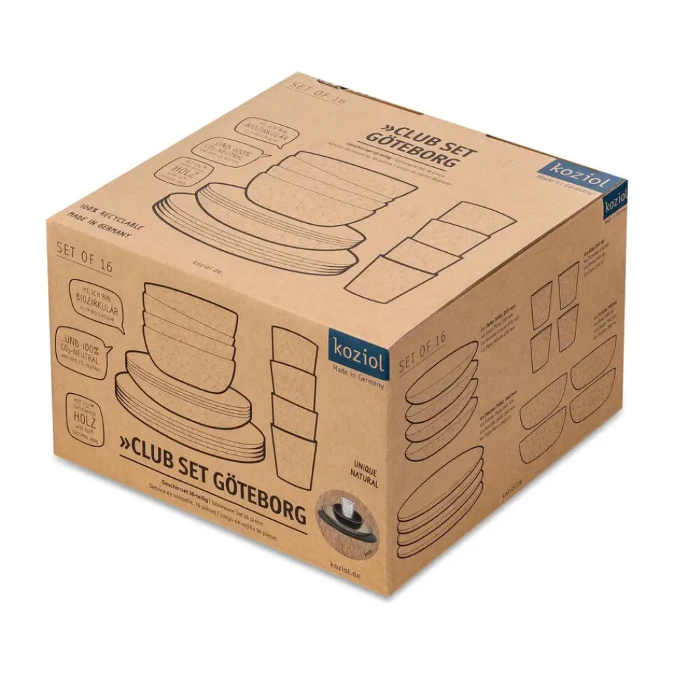 Clearance Koziol Club Göteborg set 16 pieces biocirular thermoplastic, Multi