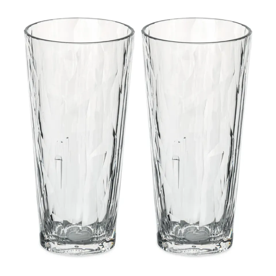 Plastic Glasses|Cocktail & Martini Glasses^Koziol Club No. 19 drinking glass plastic 25 cl 2-pack, Crystal clear Transparent