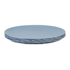 Plastic Plates^Koziol Club plate Ø26 cm 4-pack biocircular thermoplastic, Nature flower Blue