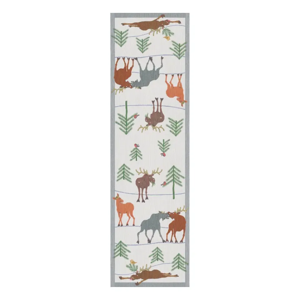 Table Runners^Ekelund Linneväveri Clumsy moose runner, 35x120 cm Multi