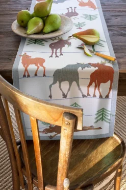 Table Runners^Ekelund Linneväveri Clumsy moose runner, 35x120 cm Multi