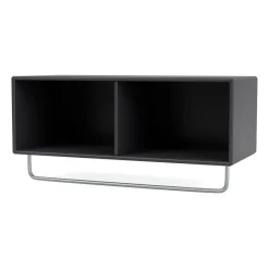 Montana COAT hat shelf with clothes rails, Anthracite Grey