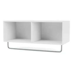 Outlet Montana COAT hat shelf with clothes rails, New White