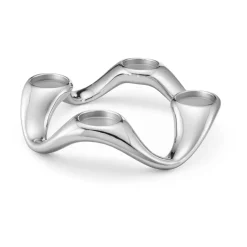Advent Candle Holders^Georg Jensen Cobra candle sticks Ø33 cm, Stainless steel Silver-coloured