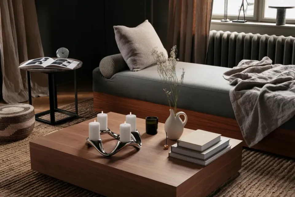Advent Candle Holders^Georg Jensen Cobra candle sticks Ø33 cm, Stainless steel Silver-coloured