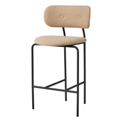 Outlet GUBI Coco counter chair - fully upholstered, Around bouclé 004-black Beige