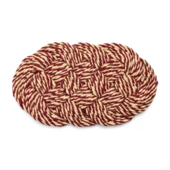 HAY Coco doormat 40x80 cm, Swirl bordeaux-off white Multi