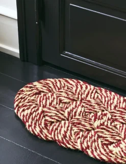 HAY Coco doormat 40x80 cm, Swirl bordeaux-off white Multi