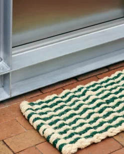 Rugs For Outdoors|Door Mats^HAY Coco Stripe Wave doormat, Dark green-white Multi