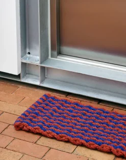 Rugs For Outdoors|Door Mats^HAY Coco Stripe Wave doormat, Brown-navy Multi