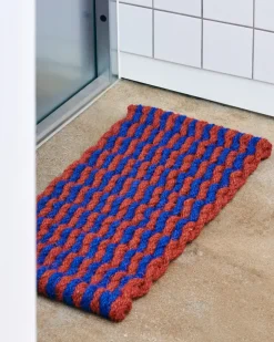 Rugs For Outdoors|Door Mats^HAY Coco Stripe Wave doormat, Brown-navy Multi