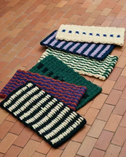 Rugs For Outdoors|Door Mats^HAY Coco Stripe Wide doormat, Black-white Multi