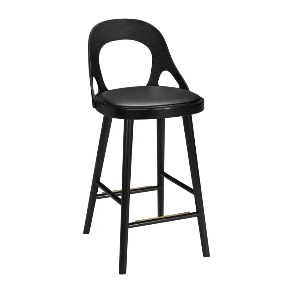 Online Hans K Colibri bar stool 63 cm, Stained oak- pad Black