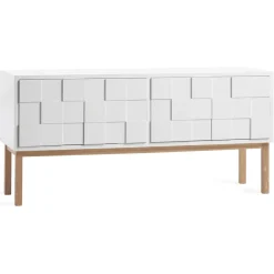 A2 Collect 2010 media bench with leg, oiled oak White