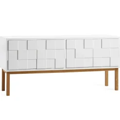 Outlet A2 Collect 2010 media bench with leg, Oak leg White