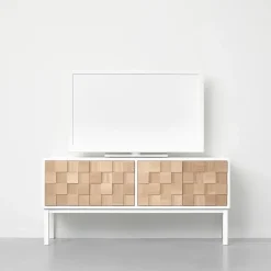 T.V & Media Units|T.V & Media Units^A2 Collect 2016 media bench with leg, oiled oak- White