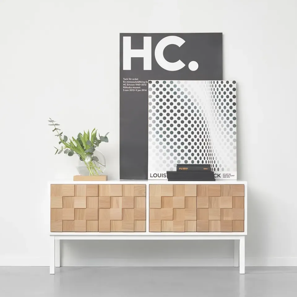 T.V & Media Units|T.V & Media Units^A2 Collect 2016 media bench with leg, oiled oak- White