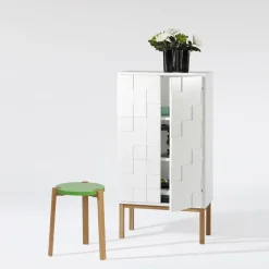 Online A2 Collect cabinet 2010 oak, Oak leg White