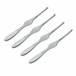 Serving Utensils^Alessi Colombina Fish seafood fork 4-pack, stainless steel Silver-coloured