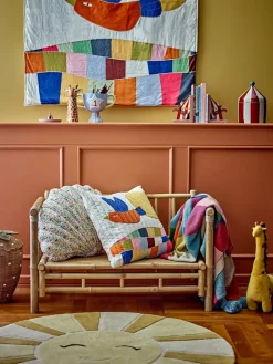 Outlet Bloomingville Colorine cotton throw 160x130 cm, Blue