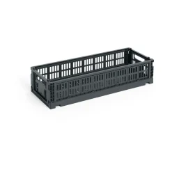 New HAY Colour Crate Mini Oblong 13x34.5 cm, Charcoal Black