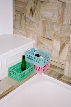 Storage Baskets^HAY Colour Crate S 17x26.5 cm, Dark mint Blue