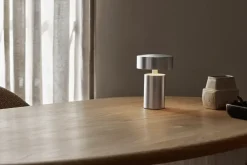 Portable Lighting^Audo Copenhagen Column table lamp portable, Aluminium Silver-coloured