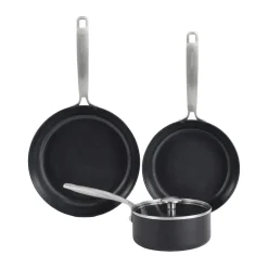 Saucepan Sets^Combekk Element pot and frying pan set 4-piece, Black BlackSilver-coloured