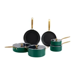 Saucepan Sets^Combekk Element pot and frying pan set, 10-piece, Holly Green GreenSilver-colouredGold-coloured