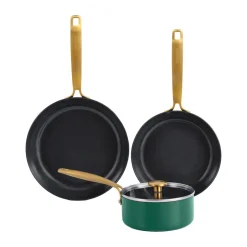 New Combekk Element pot and frying pan set 4-piece, Holly Green GreenSilver-colouredGold-coloured