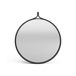 Hot Swedese Comma Mirror round Ø52 cm, Ash oiled Black