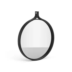 Round Mirrors^Swedese Comma Mirror round Ø40 cm, Ash oiled Black