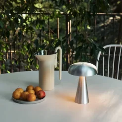 Portable Lighting^&Tradition Como portable table lamp SC53, Aluminium Silver-coloured