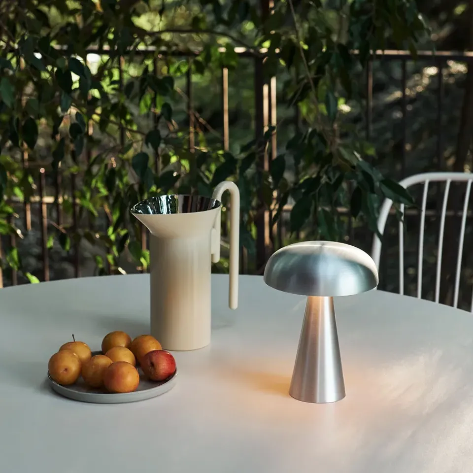 Portable Lighting^&Tradition Como portable table lamp SC53, Aluminium Silver-coloured