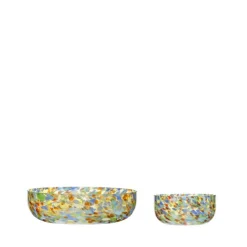 Hot Hübsch Confetti bowls 2-pack, Yellow-blue-orange Multi